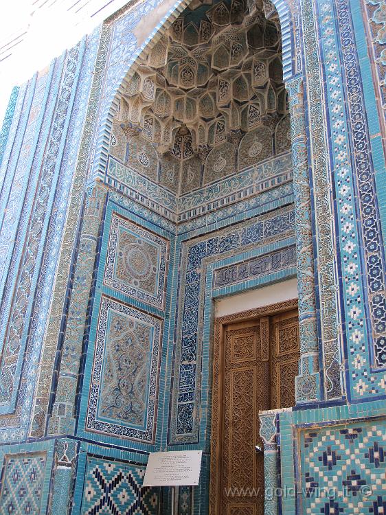 IMG_0973.JPG - Samarcanda (Uzbekistan), Shah I Zinda: mausoleo di Shadi Mulk Aka (1372), una delle mogli di Tamerlano