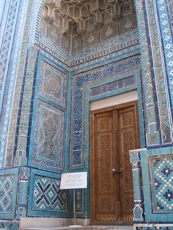 IMG_0975.JPG - Samarcanda (Uzbekistan), Shah I Zinda: mausoleo di Shadi Mulk Aka (1372), una delle mogli di Tamerlano