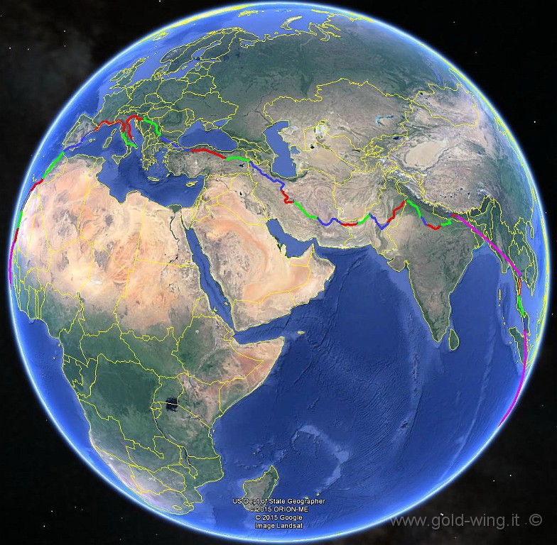 1google-earth.jpg - IL GIRO DEL MONDO IN MOTO - 5 continenti - 24 Stati - 2.10/24.12.2013 - 83 giorni -  km 33.753. Europa e Asia