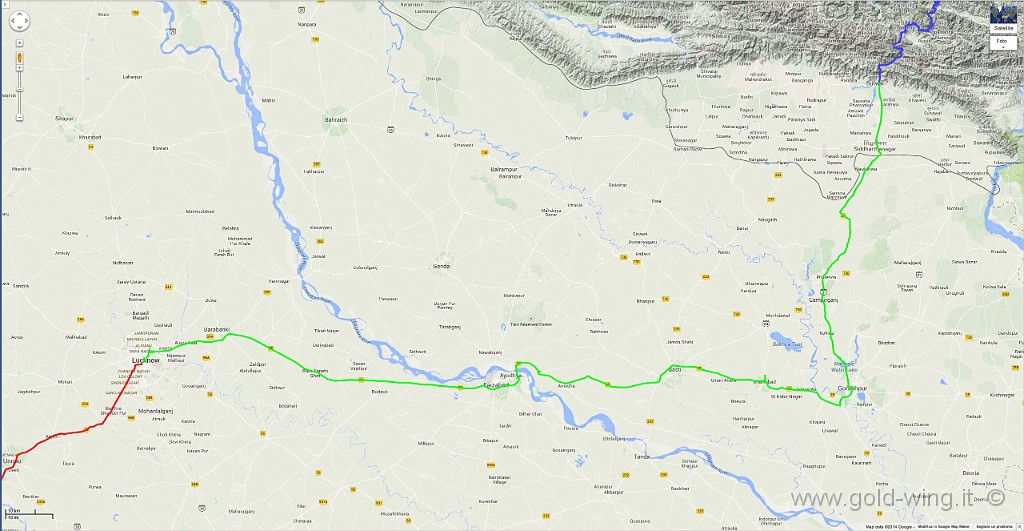 131020.jpg - Lucknow (7.54) - Butwal (Nepal) (17.05) (h+3.45). Km 401, viaggio h 8.56, guida h 6.27