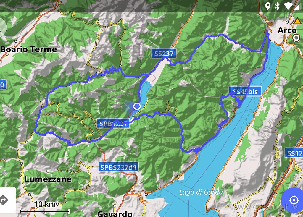 00-percorso.jpg - Il percorso: km 217, dal lago d'Idro, in senso orario. Dall ore 9.20 alle 17.55