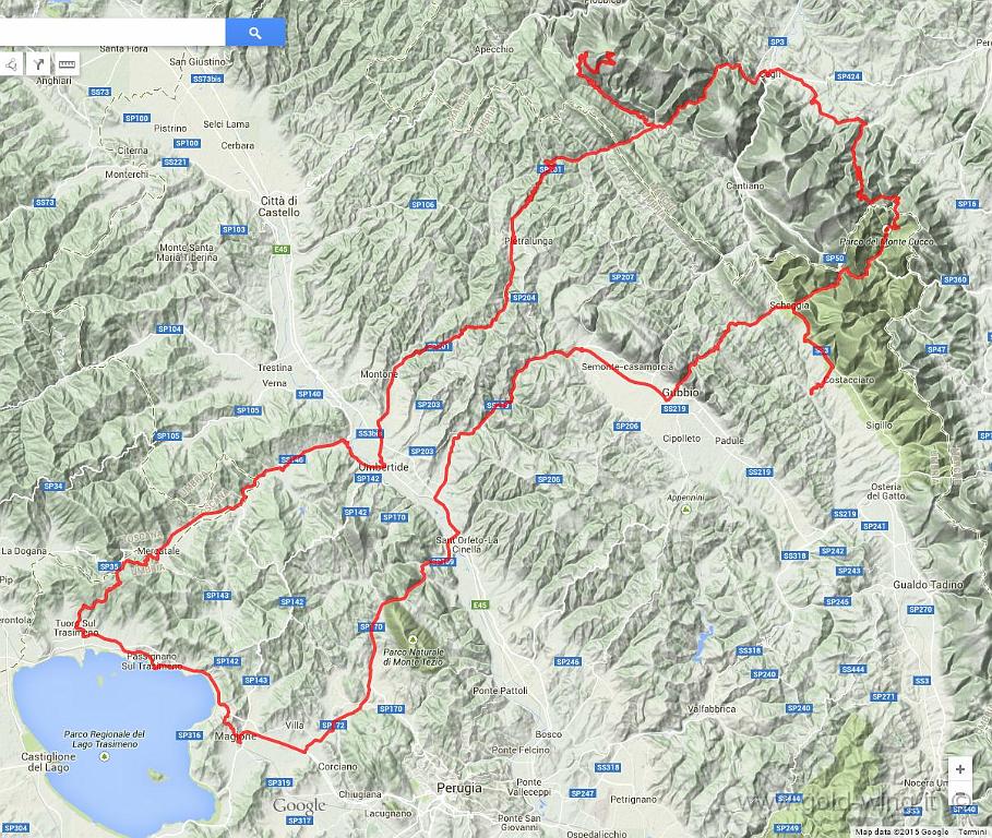 2015-04-11.JPG - Giro del sabato: Camping-Fonte Avellana-M.Nerone-Trasimeno-Gubbio-Camping. Km 263 in h 9.45